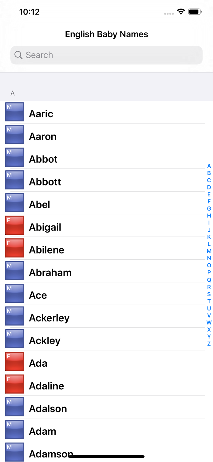 Baby Names - English
