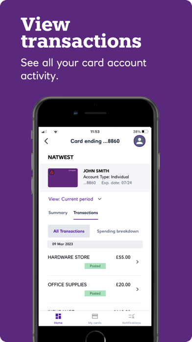 NatWest ClearSpend Screenshot