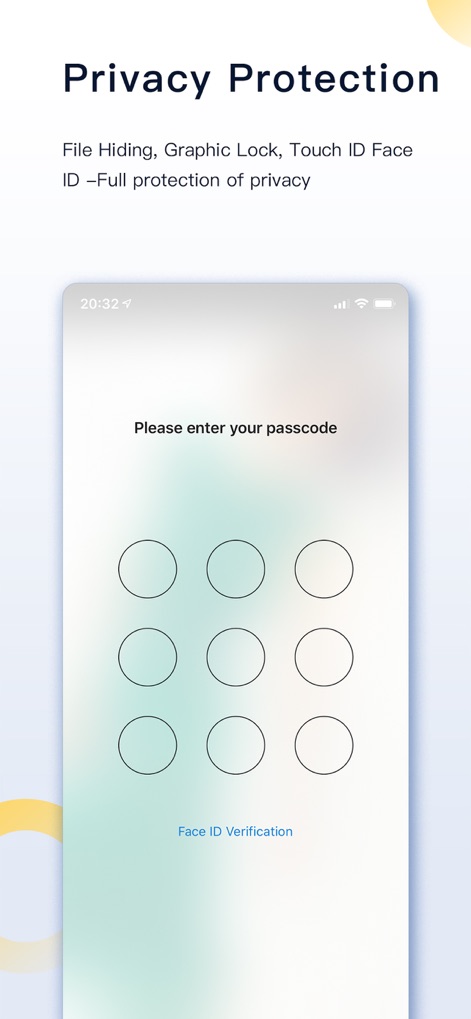FileMate - Esta herramienta garantiza la protección de datos con una pantalla de bloqueo mediante código numérico, complementada por opciones avanzadas como la verificación con 'Face ID'.