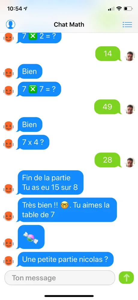 Math Chat - mon prof robot