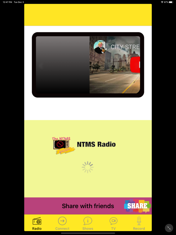 The NTMS iPad screenshot 1 - Entertainment app