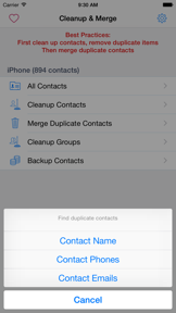Clean,Merge Duplicate Contacts screenshot