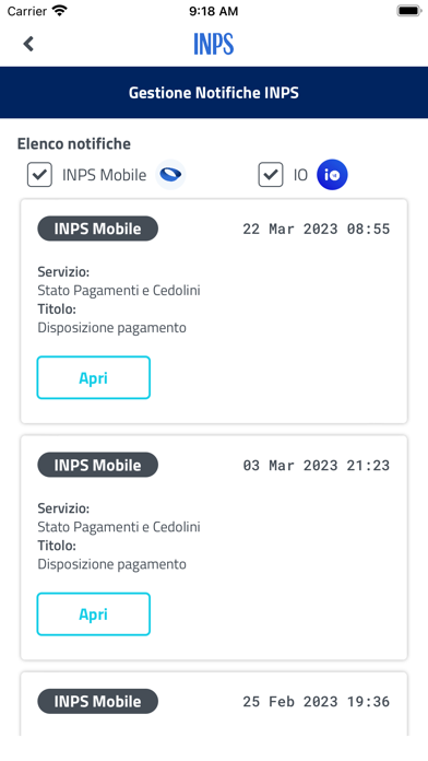 INPS mobile Screenshot