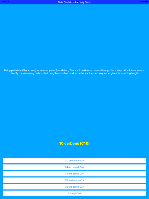 Screenshot #6 pour Beta Oxidation Pathway Tutor