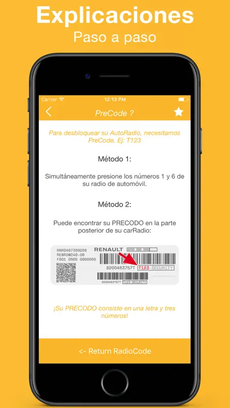 Código radio Renault screenshot 4 of 4