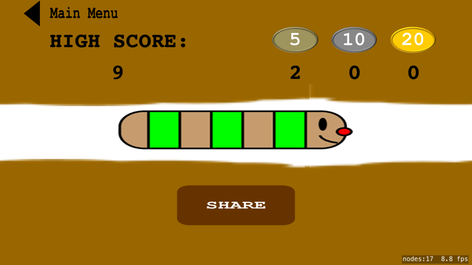 #5. Wormy: Worm Tap and Drag Game (iOS) Podle: Daniel Agustinus