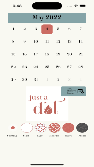 Just A Dot - Period Tracker Screenshot
