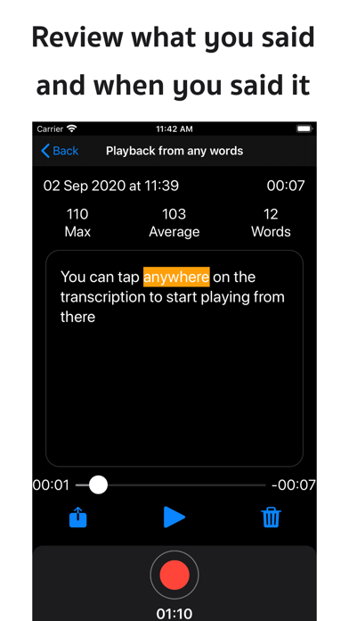 Live Transcribe: Transcrybr Screenshot