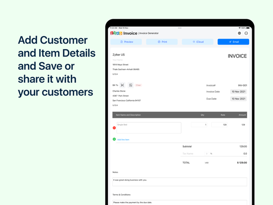 Screenshot #5 pour Invoice Generator - Zoho