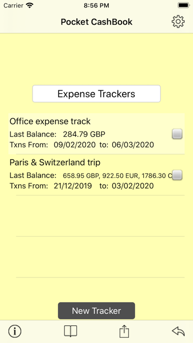 Pocket CashBook Screenshot