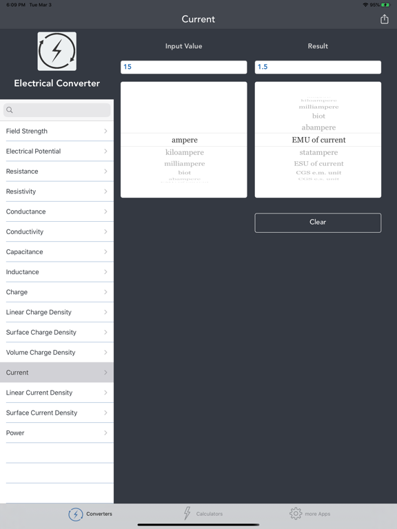 Electrical Converter iPad screenshot 5 - Utilities app