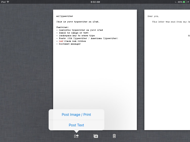 miTypewriter for iPad