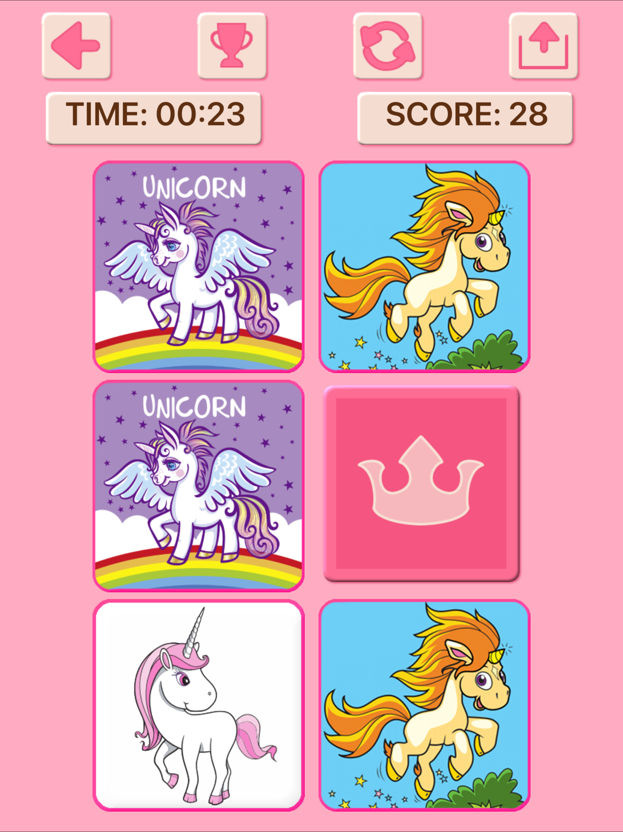 Princess Unicorn Memory Games