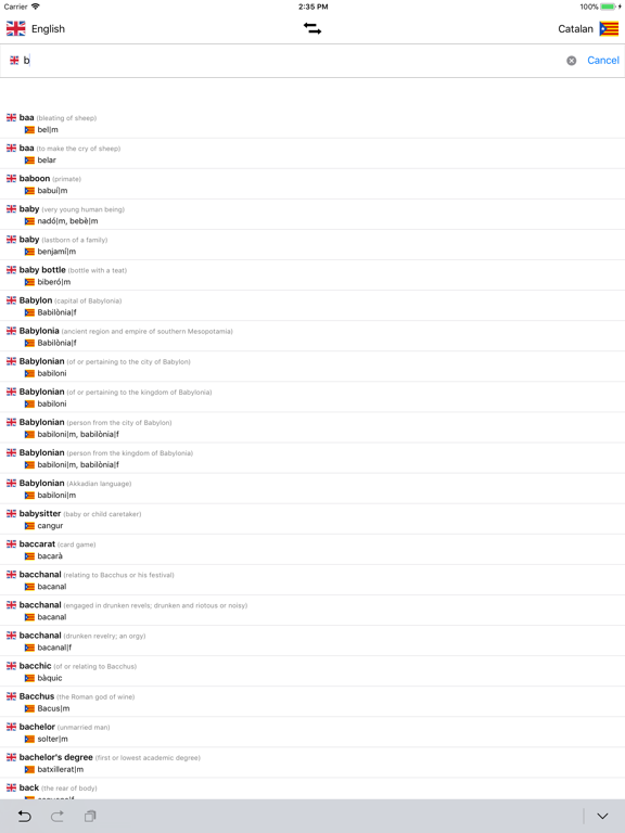 Catalan-English Dictionary iPad screenshot 4 - Reference app