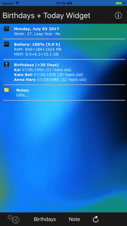 Birthdays + Widget + Watch