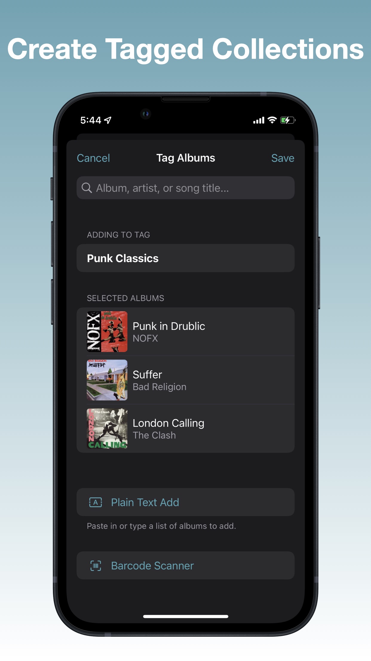 Screenshot do app Albums - album focused player