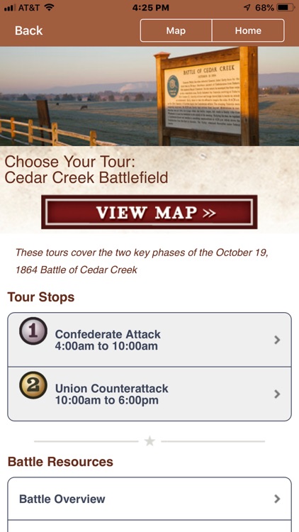 Cedar Creek Battle App