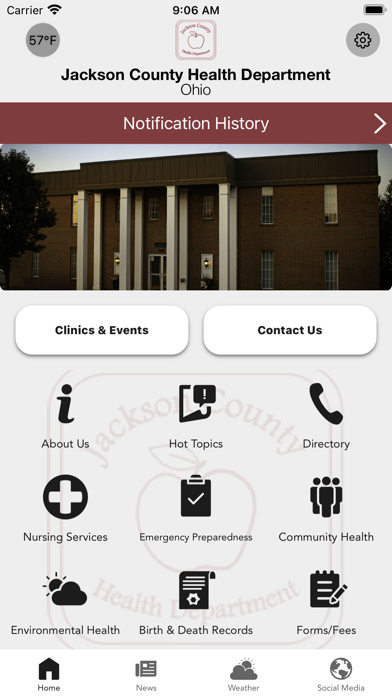 Jackson County Health Dept Screenshot