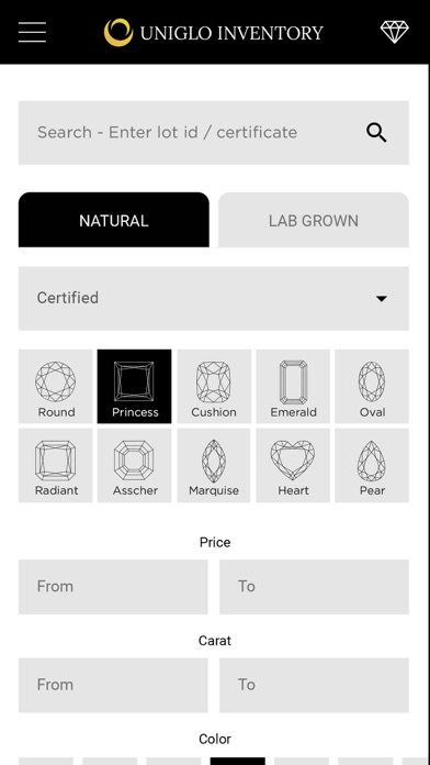 Uniglo Diamond Inventory Screenshot