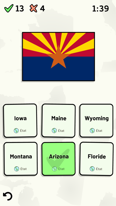 Screenshot #2 pour Quiz États des États-Unis