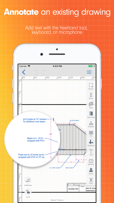 ArcSite: Floor Plans and CAD Screenshot