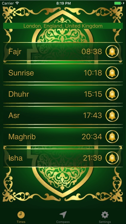 Muslim Prayer Adhan Times