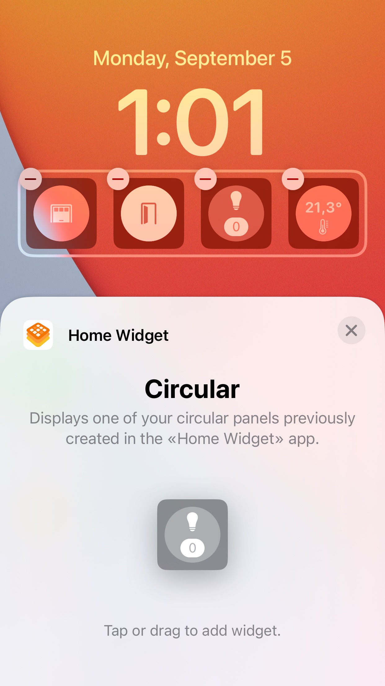 Screenshot do app Home Widget - for HomeKit