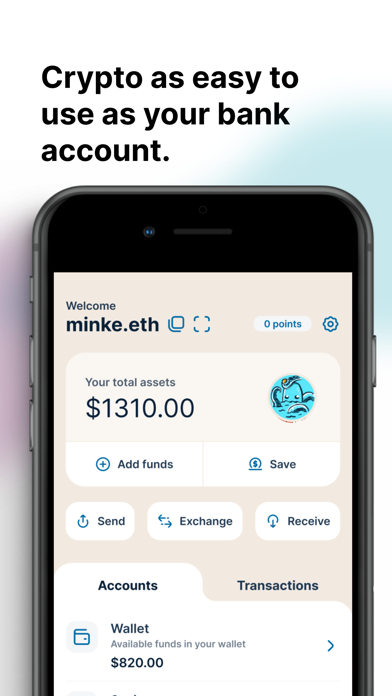 Minke Wallet: Polygon and USDC Screenshot