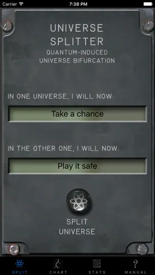 Captura de pantalla de Universe Splitter en iPhone 1