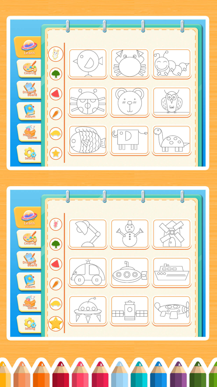 Draw by simple shapes and lines