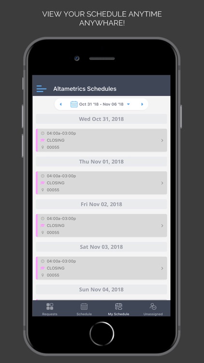 Altametrics Schedules