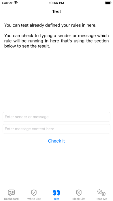 SMS Management - SMS Filter Screenshot