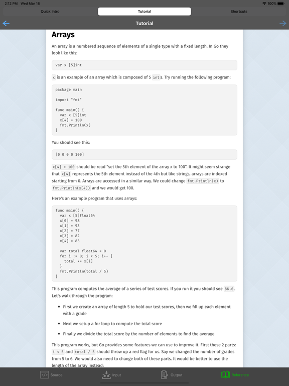 Screenshot #6 pour Go Programming Compiler