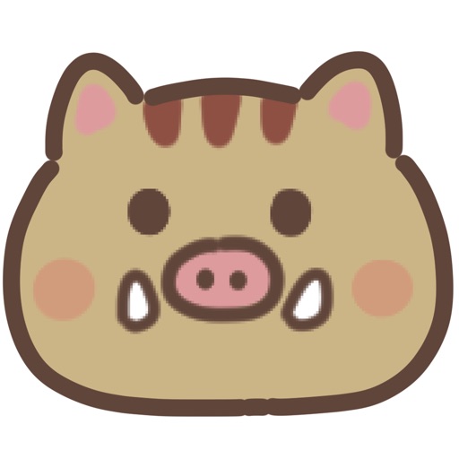 cute wild boar sticker icon