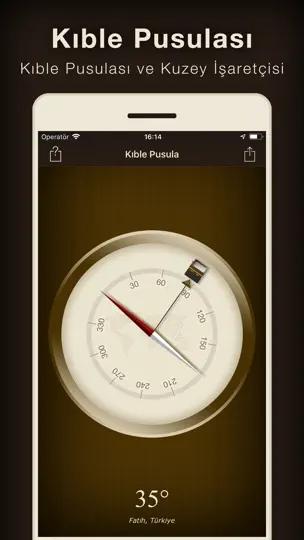Kıble Yönü Bul (Qibla Finder) iPhone Ekran Görüntüsü 2