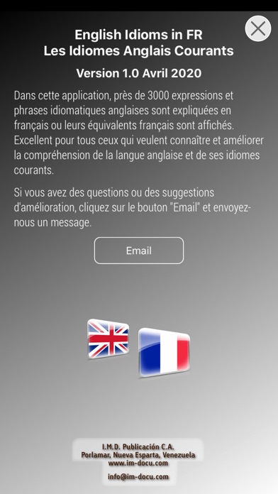 Screenshot #1 pour Les Idiomes Anglais Courants