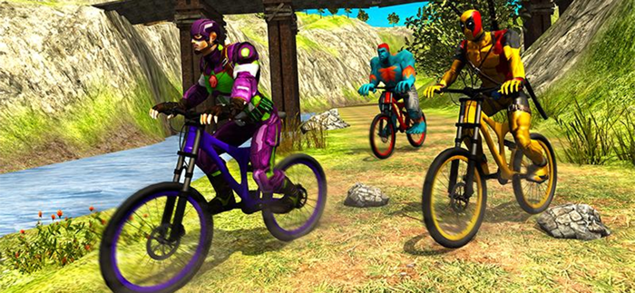 Superhero BMX Bicycle Stunts