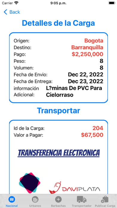 Descargo y Cargo Screenshot