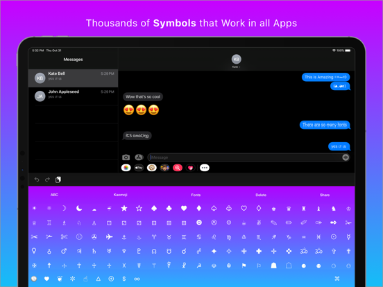 Screenshot #4 pour Cool Symbols Keyboard & Fonts