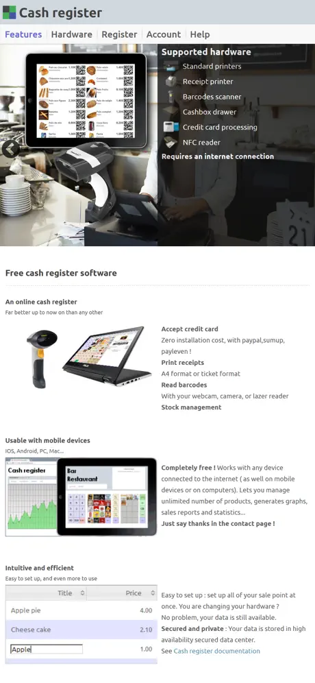 Cash register POS