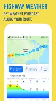 highway weather, travel, road iphone screenshot 1