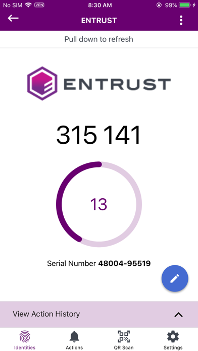 Entrust Identity Screenshot