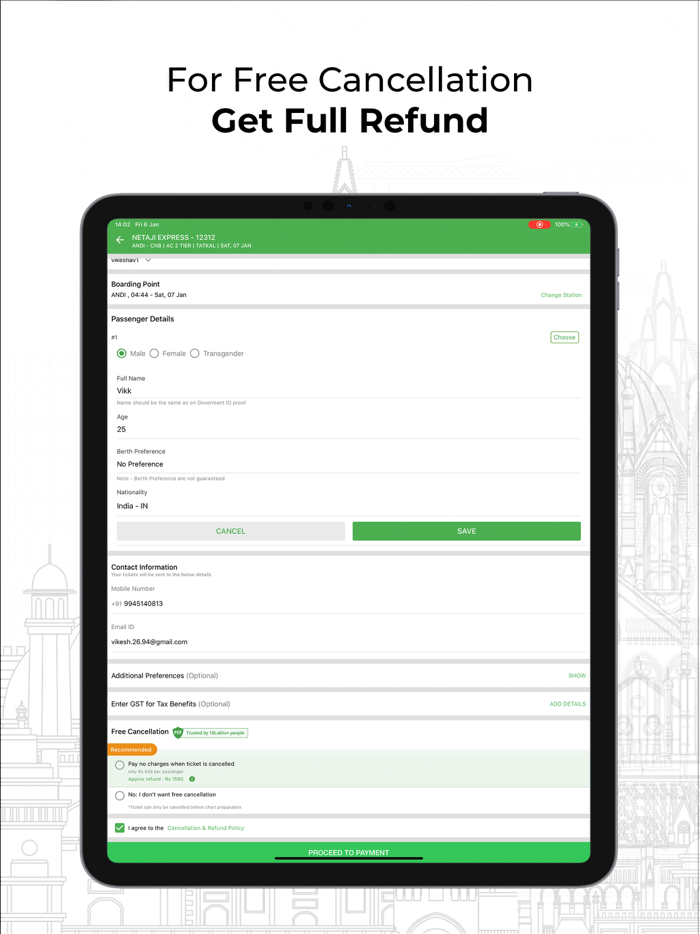 ConfirmTkt Train Booking App