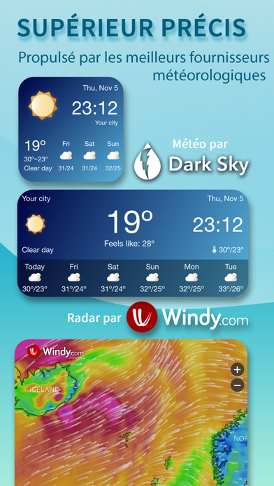 Screenshot #3 pour Widget météo et horloge Fuji