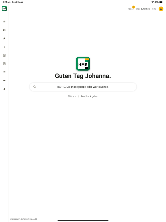 HMK digital iPad screenshot 1 - Medical app