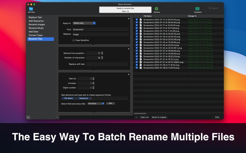 Mass Rename: File Batch Rename