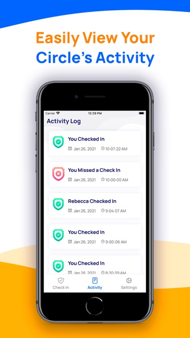 Circle Alert Safety Check In Screenshot