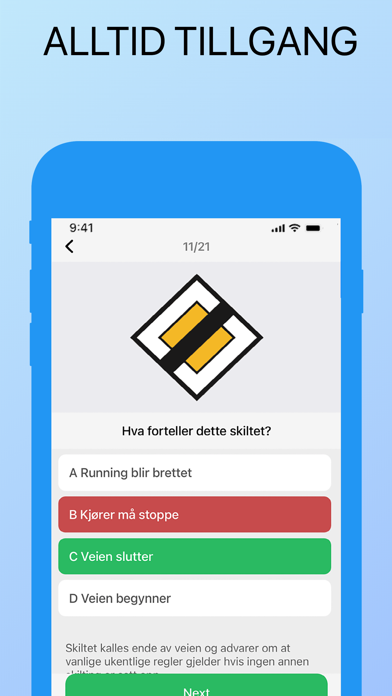 Teoriprøven Nå B-førerkort Screenshot