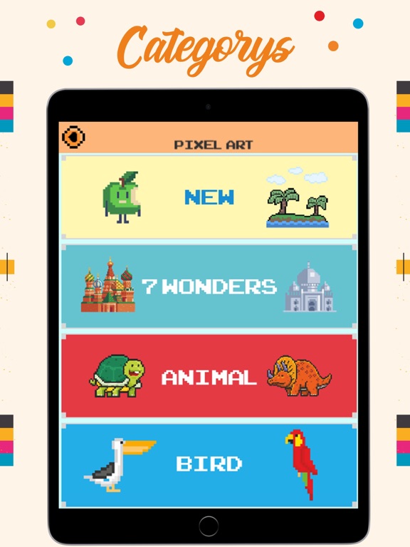 Pixel Grid Color by Number iPad screenshot