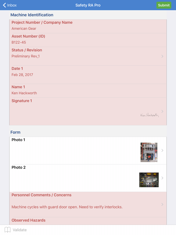 Machine SafetyPro iPad screenshot 2 - Business app